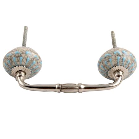 Turquoise Wheel Crackle Ceramic Bridge Handle